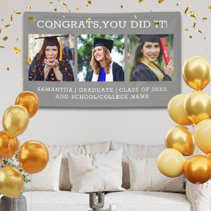 3-Foto-Collage Herzlichen Glückwunsch Absolvent Ab Banner