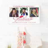 3 Foto Collage Herzlichen Glückwunsch Graduate Red Banner (Insitu)