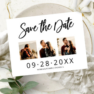 3-Foto-Collage-Hochzeit Save The Date  Magnetkarte
