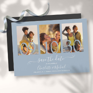 3-Foto-Collage-Hochzeit-Save-the-Date-Staubblau Magneteinladung