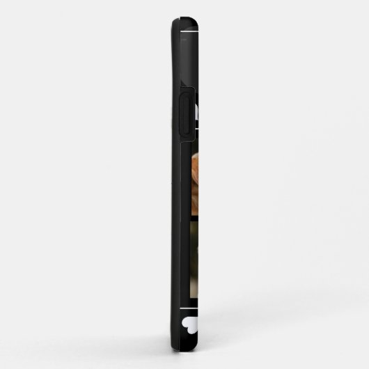 3 Foto Collage Hund Name Schwarz-Weiß-Herz Case-Mate iPhone Hülle (Hinten/Rechts)