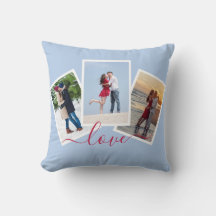 3 Foto-Collage Liebe Roter Schriftzug Hellblau