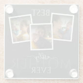 3 Foto Collage Mama Familienmüttertag Glasuntersetzer (Rückseite)