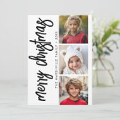 3 Foto Collage Minimal Freude frohe Weihnachten (Stehend Vorderseite)