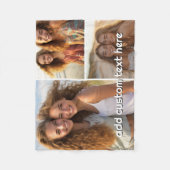 3-Foto-Collage mit 1 Textzeile Fleecedecke (Vorderseite)