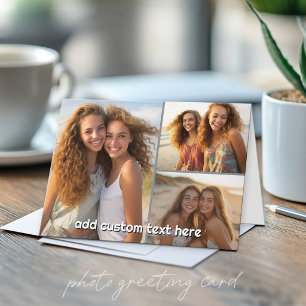3-Foto-Collage mit 1 Textzeile Karte