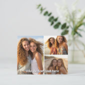 3-Foto-Collage mit 1 Textzeile Postkarte (Stehend Vorderseite)