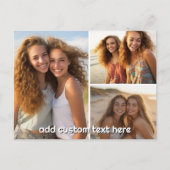 3-Foto-Collage mit 1 Textzeile Postkarte (Vorderseite)