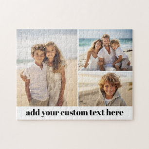 3-Foto-Collage mit 1 Zeile Schrifttext Puzzle