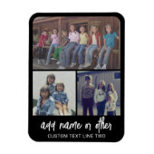3 Foto-Collage mit Script-Text - schwarz weiß Magnet (Vertikal)