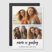 3-Foto-Collage mit Skripttext - Kühlschrankmagnet Magnetkarte (Vorne/Hinten)