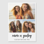 3-Foto-Collage mit Skripttext - Kühlschrankmagnet Magnetkarte (Vorderseite)