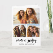 3-Foto-Collage mit Skripttext - schwarz weiß Karte (Vorderseite)