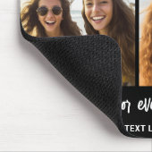 3-Foto-Collage mit Skripttext - schwarz weiß Mousepad (Ecke)