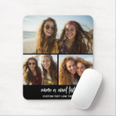 3-Foto-Collage mit Skripttext - schwarz weiß Mousepad (Mit Mouse)
