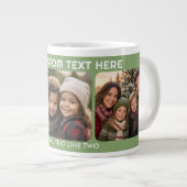 3-Foto-Collage mit Text - Grün Jumbo-Tasse (Vorderseite Rechts)