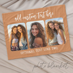 3-Foto-Collage mit trendigem Bounce-Script Fleecedecke