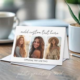 3-Foto-Collage mit trendigem Bounce-Script Karte