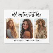 3-Foto-Collage mit trendigem Bounce-Script Postkarte (Vorderseite)