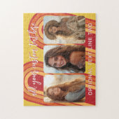 3-Foto-Collage mit trendigem Bounce-Script Puzzle (Vertikal)