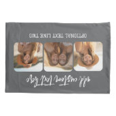 3 Foto Collage mit trendy Bounce Script - grau Kissenbezug (Rückseite)