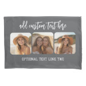 3 Foto Collage mit trendy Bounce Script - grau Kissenbezug (Vorderseite)