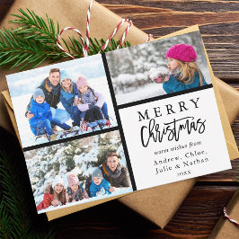 3 Foto Collage Moderne frohe Weihnachten