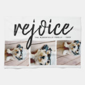 3 Foto Collage - Moderne frohe Weihnachtsfeier Geschirrtuch (Horizontal)