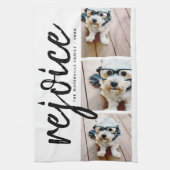 3 Foto Collage - Moderne frohe Weihnachtsfeier Geschirrtuch (Vertikal)