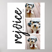 3 Foto Collage Moderne frohe Weihnachtsfeier Poster (Vorne)