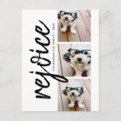 3 Foto Collage - Moderne frohe Weihnachtsfeier Postkarte (Vorderseite)