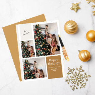 3 Foto Collage Moderne frohe Weihnachtsgrüße Feiertagskarte