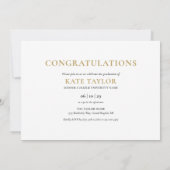 3 Foto Collage Moderne Gold Graduation Party Einladung (Rückseite)