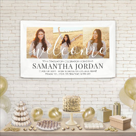 3 Foto Collage Moderner Script Abschluss Willkomme Banner