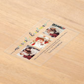 3 Foto Collage Modernes Drehbuch "Frohe Weihnachte Acryleinladungen (Ablage )