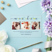 3 Foto Collage Modernes Drehbuch "Frohe Weihnachte Acryleinladungen (In Situ (Hochzeit))