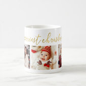 3 Foto Collage Modernes Drehbuch "Frohe Weihnachte Kaffeetasse (Mittel)