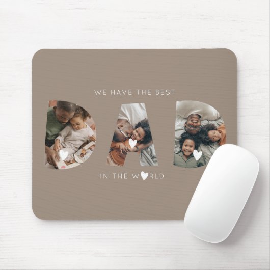 3 Foto Collage Papa Mousepad (Mit Mouse)