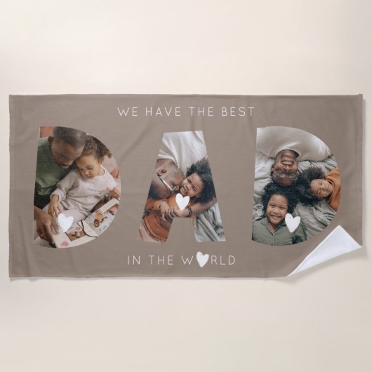 3 Foto Collage Papa Strandtuch (Vorderseite)