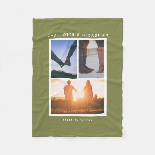 3 Foto Collage personalisiert Fleecedecke (Vorderseite)