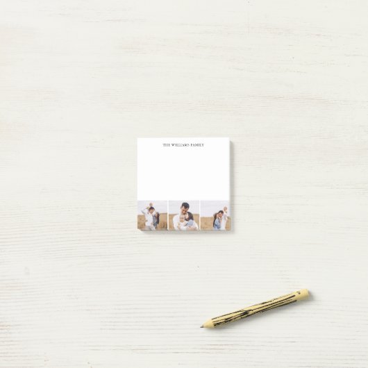 3 Foto Collage Personalisiert Post-it Klebezettel (Auf Schreibtisch)