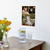 3 Foto Collage Personalisiertes Gold Heart Foil Pr Foliendrucke (Ablage(Küche))