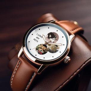 3-Foto Collage Pet Parent Personalisiert Watch Armbanduhr