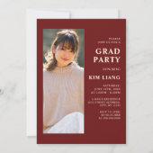 3 Foto Collage Red & Beige Graduierungsparty Einladung (Rückseite)