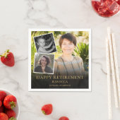 3 Foto Collage Retirement Party Serviette (Beispiel)