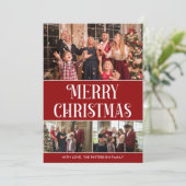 3 Foto Collage Rot und Weiß Frohe Weihnachten (Stehend Vorderseite)