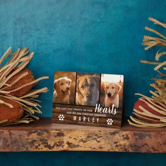 3 Foto Collage Rustic Pet Loss Memorial Fotoplatte (Seite)