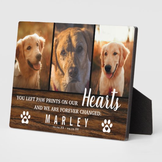 3 Foto Collage Rustic Pet Loss Memorial Fotoplatte (Seite)