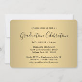 3 Foto Collage Script Black Gold Graduation Party Einladung (Rückseite)