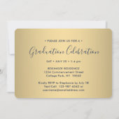 3 Foto Collage Script Navy Gold Graduation Party Einladung (Rückseite)